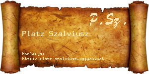 Platz Szalviusz névjegykártya